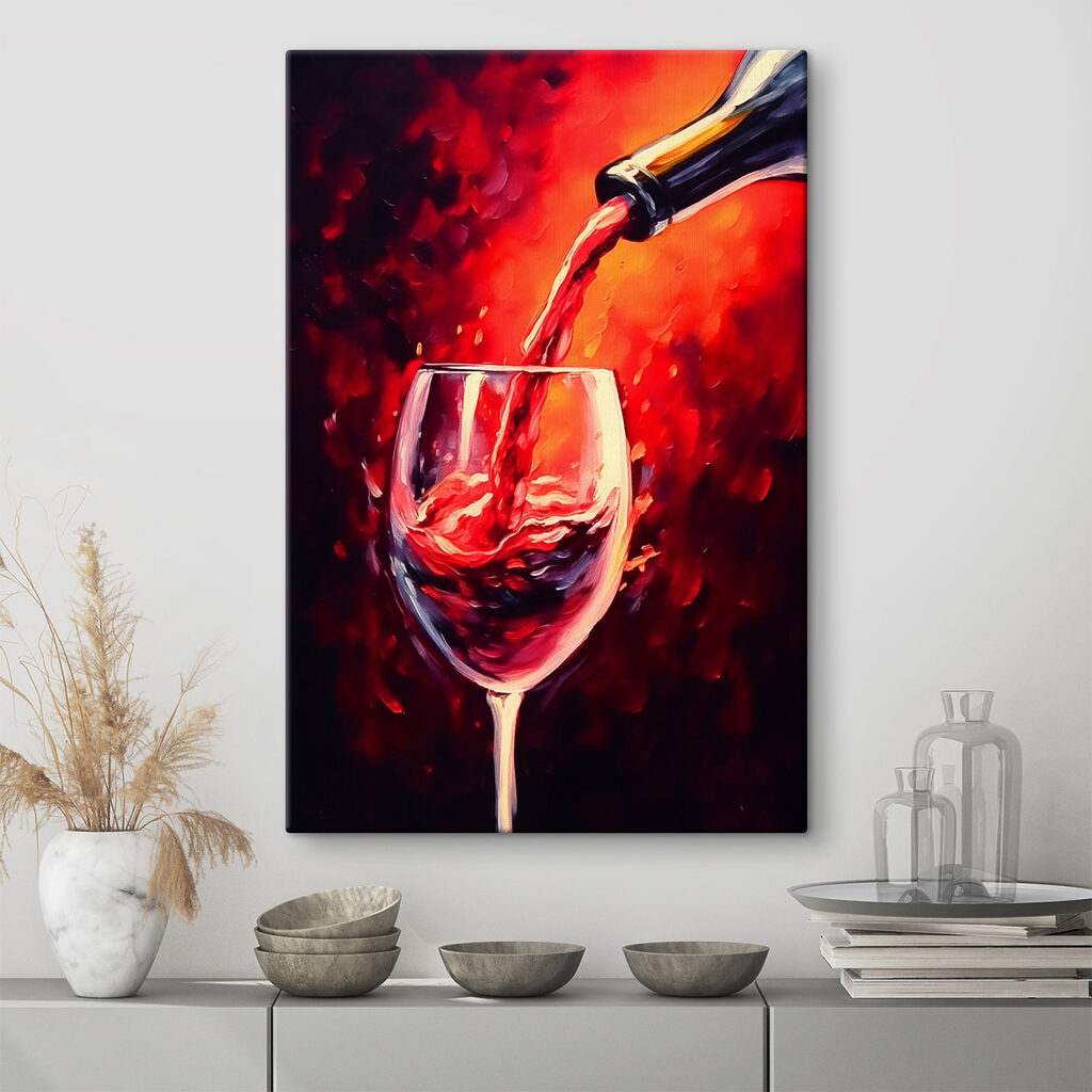 Wine pouring into a glass