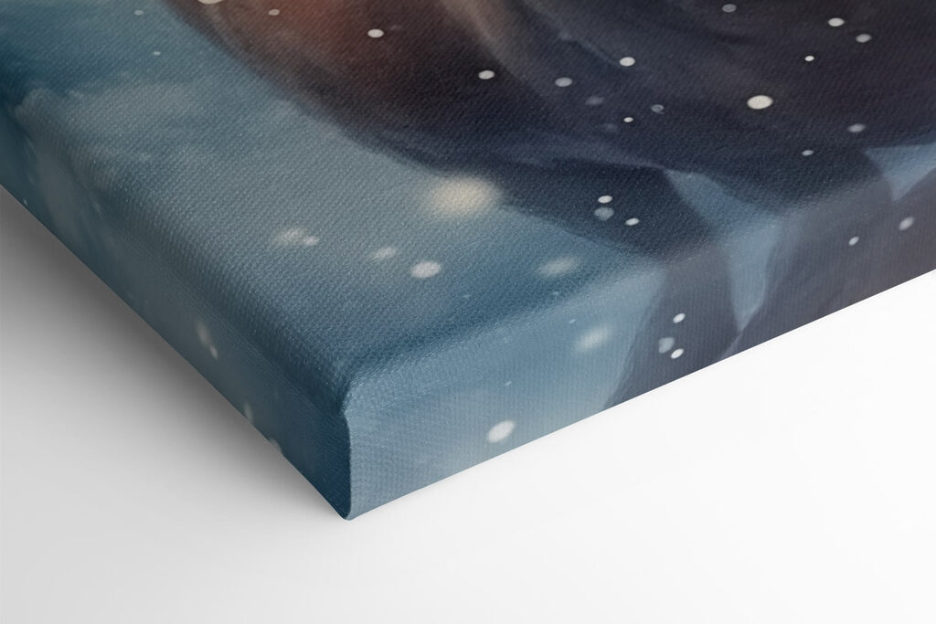 Deer with antlers in a snowy forest