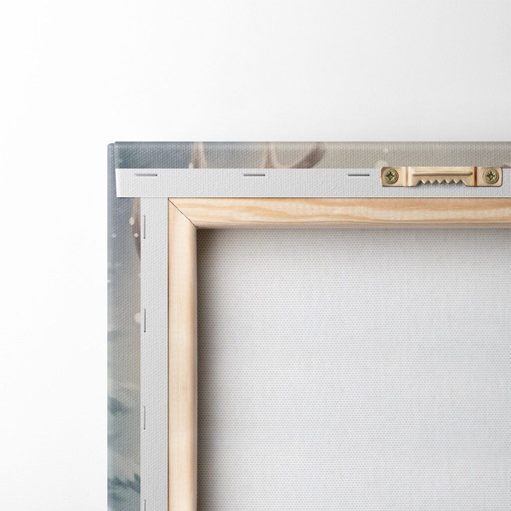 Deer with antlers in a snowy forest