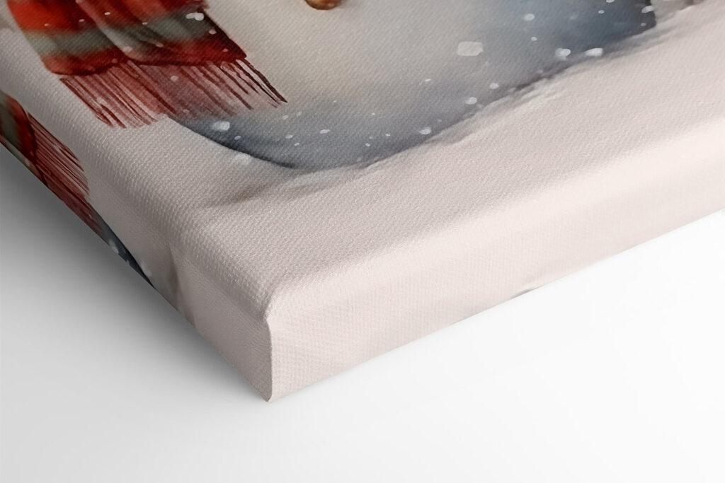 Group of snowmen in a snowy landscape