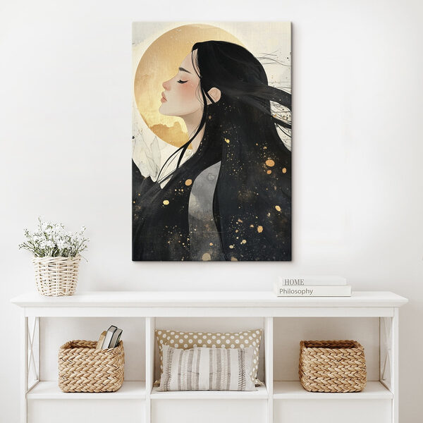 Ethereal silhouette against radiant backdrop