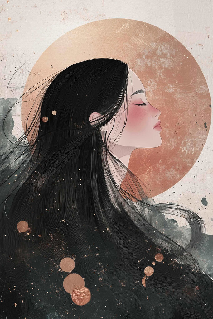 Woman with long black hair