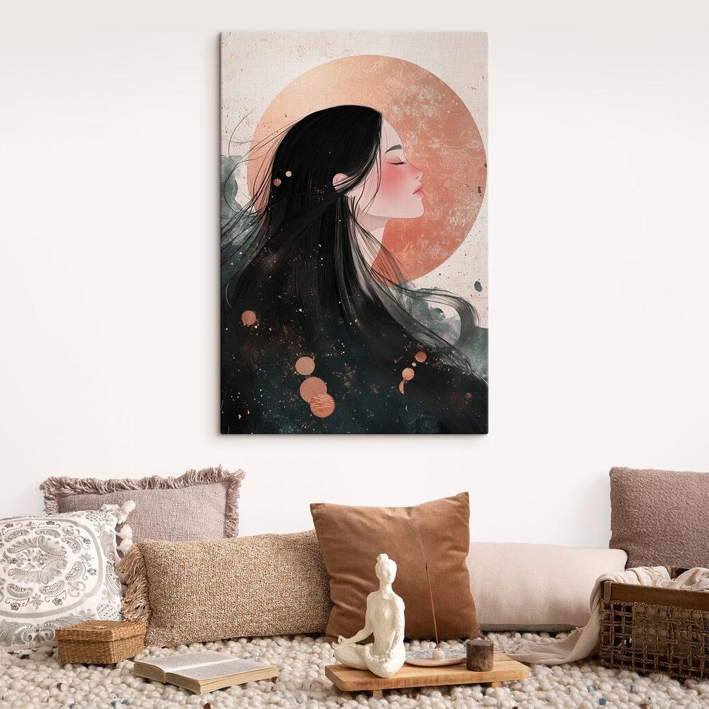 Woman with long black hair