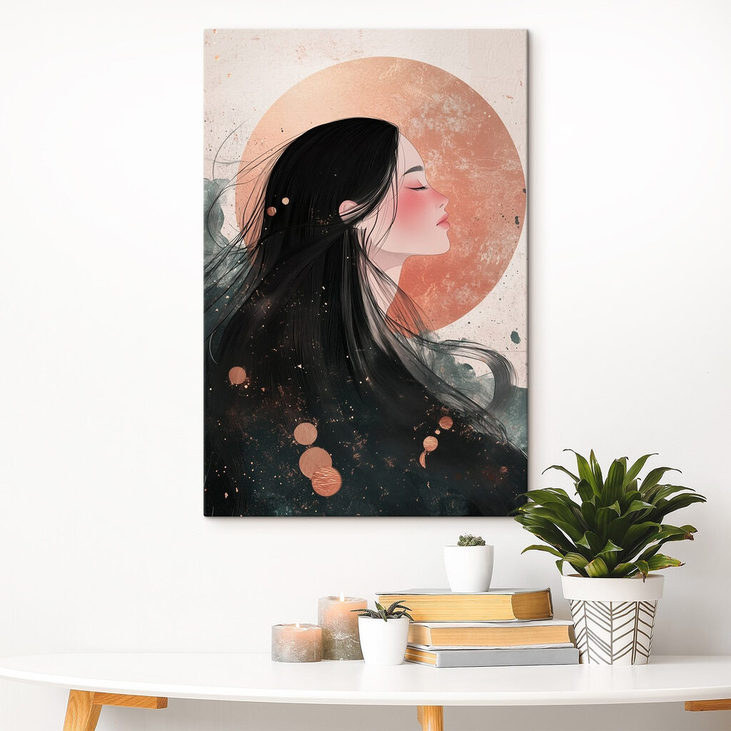 Woman with long black hair