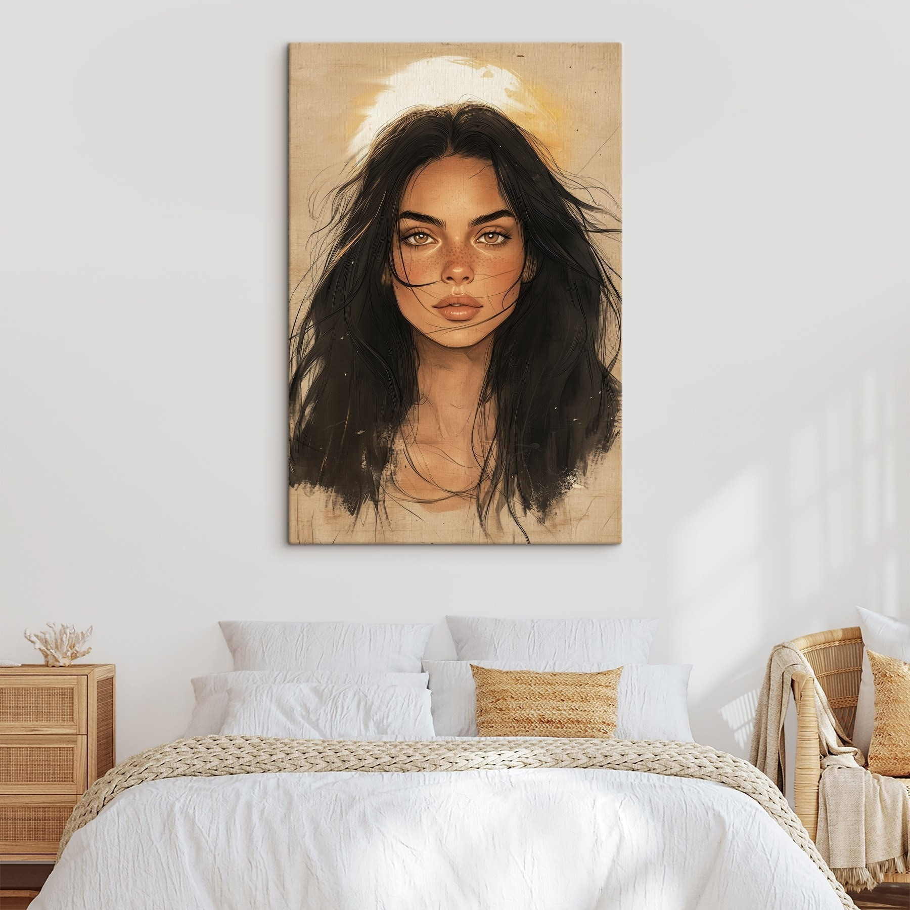 Woman with long black hair