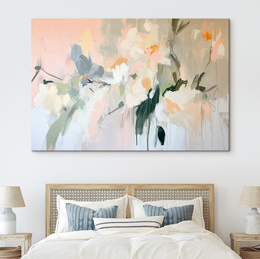 Painting of flowers on a wall