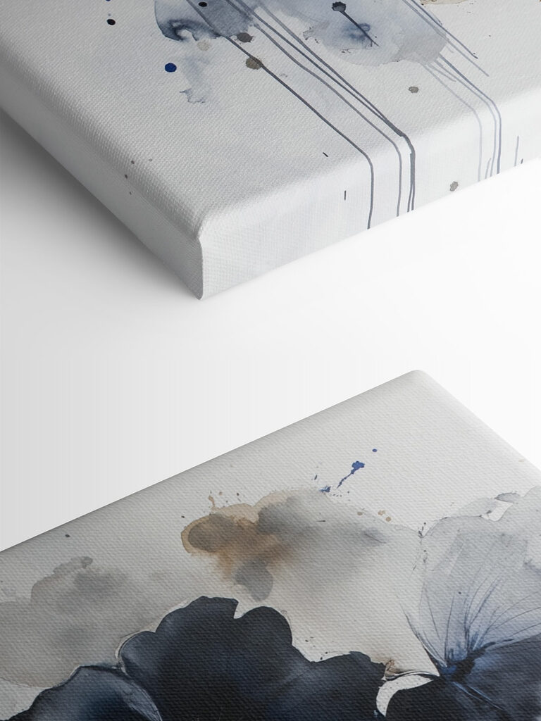 Painting of flowers on a white background