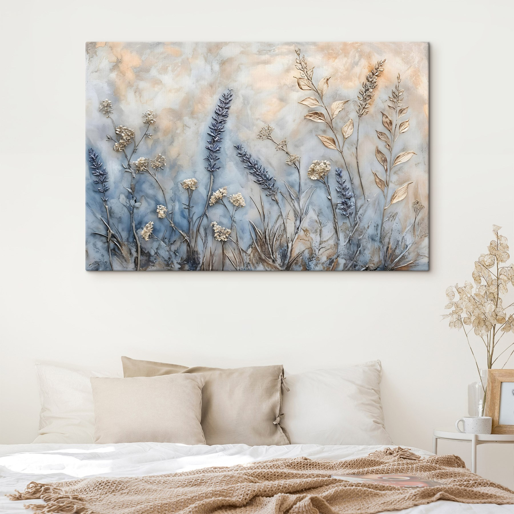 Painting of flowers and leaves