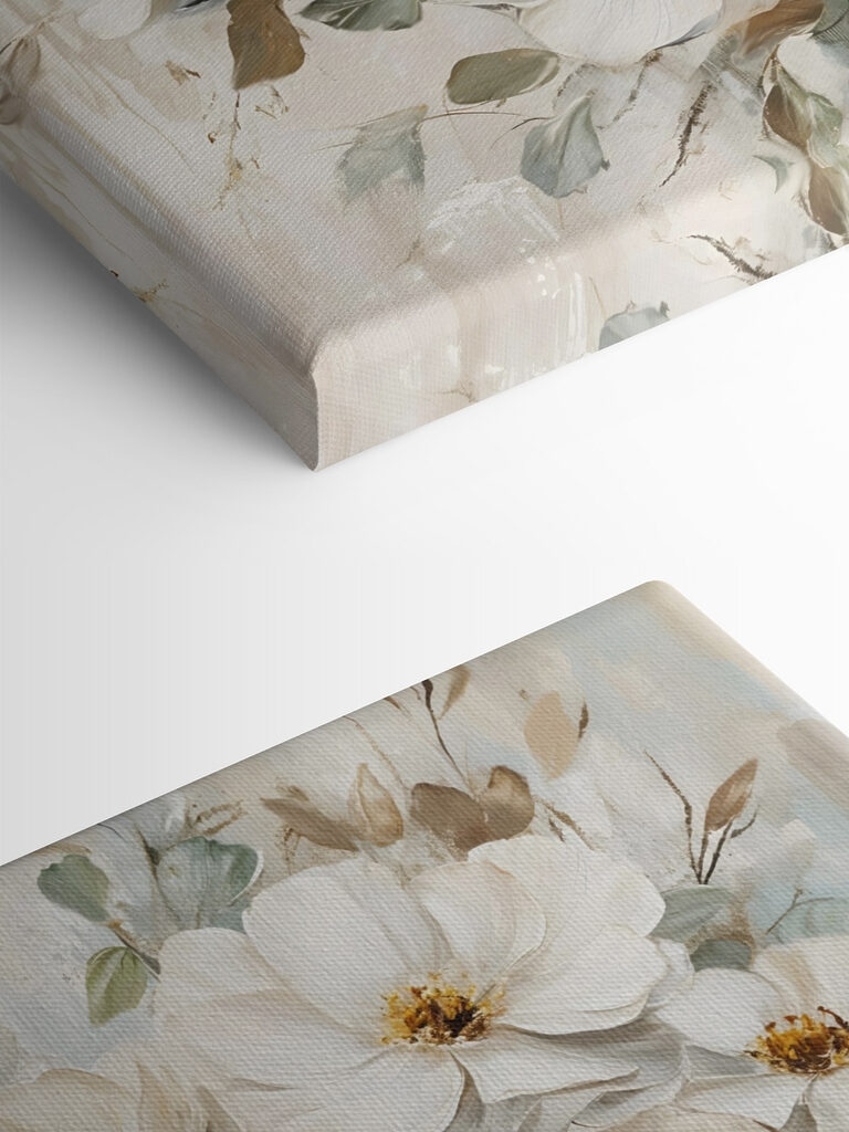 Painting of white flowers Painting of white flowers