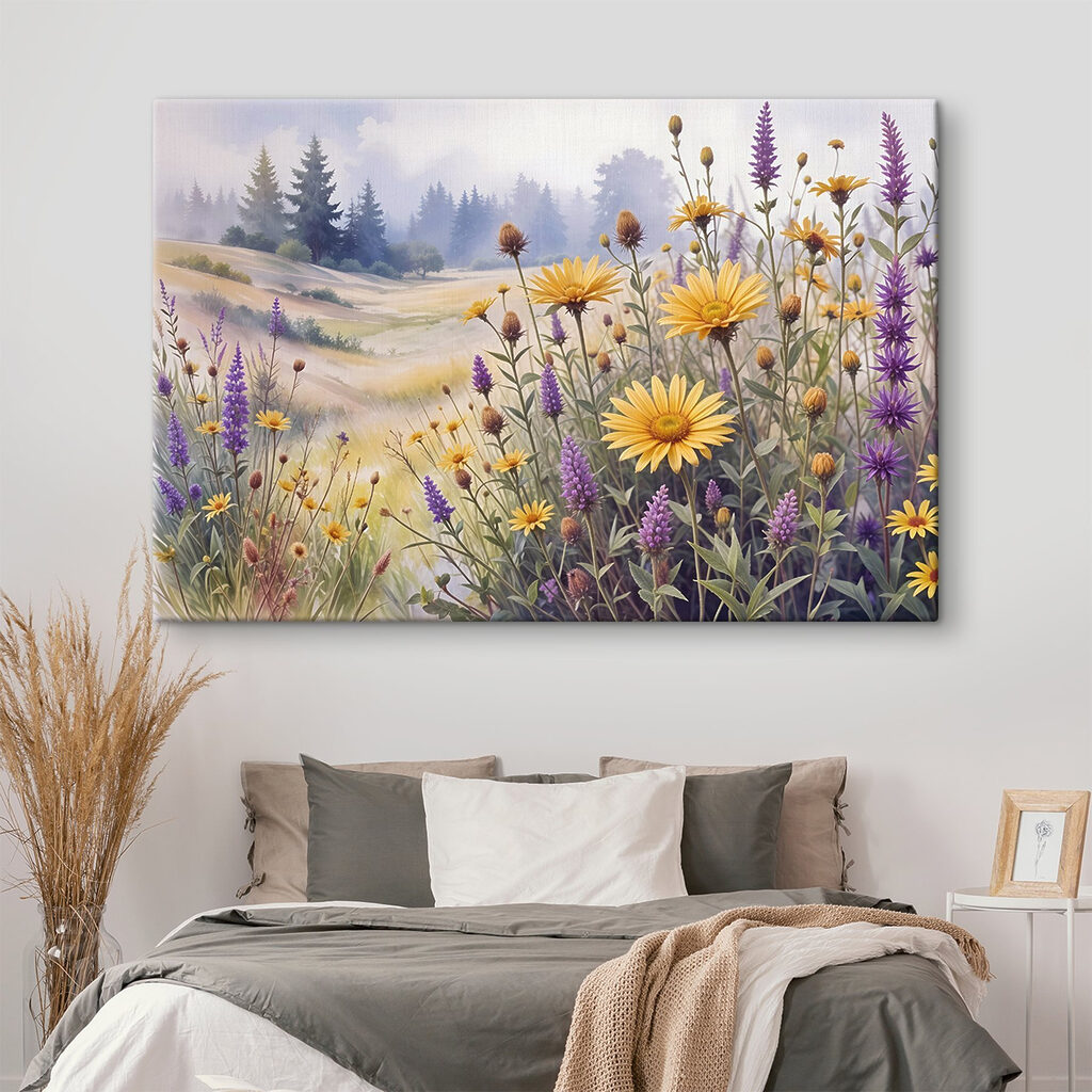 Field of flowers and grass Field of flowers and grass