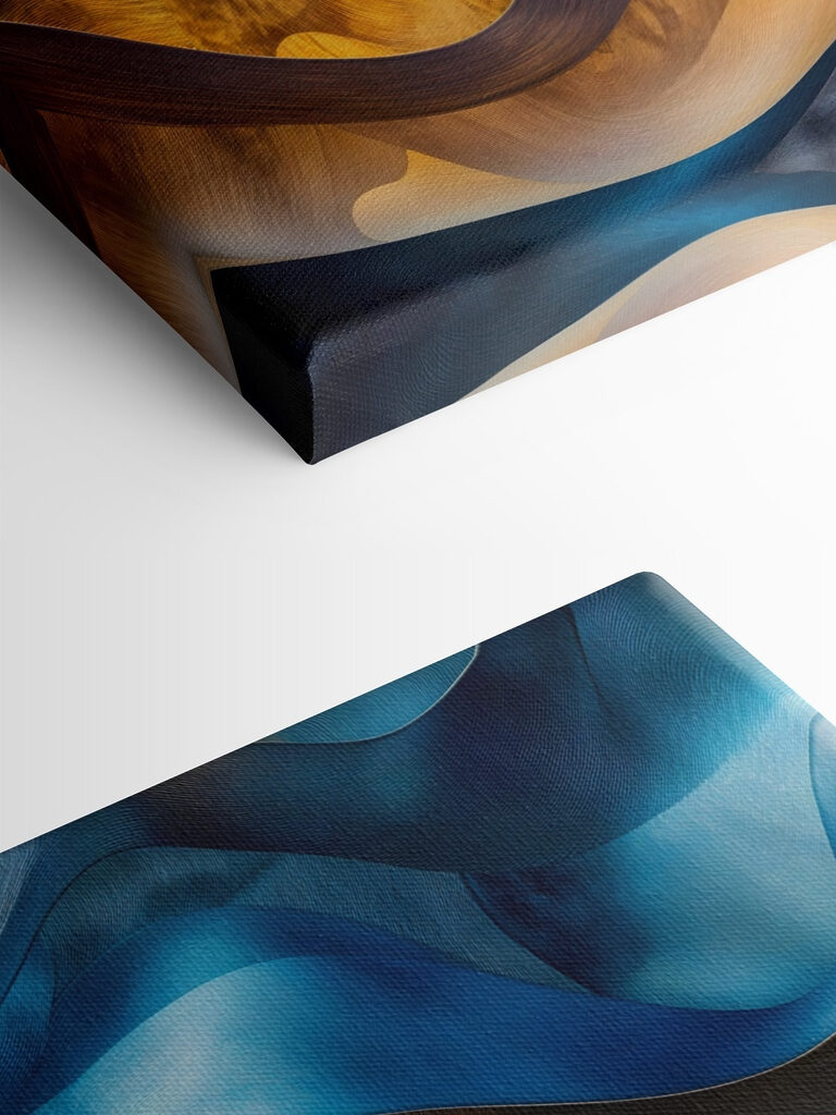 Blue and yellow wavy lines