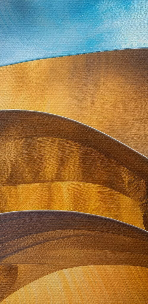 Blue and yellow wavy lines