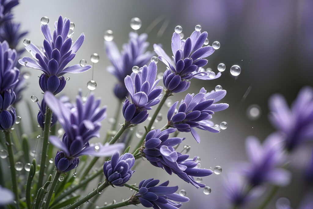 Delicate petals adorned with droplets Delicate petals adorned with droplets
