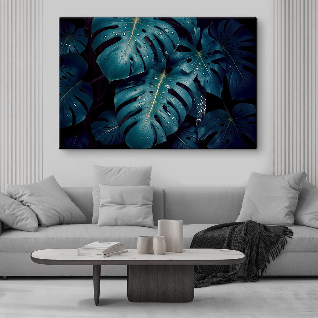 Lush leaves adorned with delicate droplets Lush leaves adorned with delicate droplets