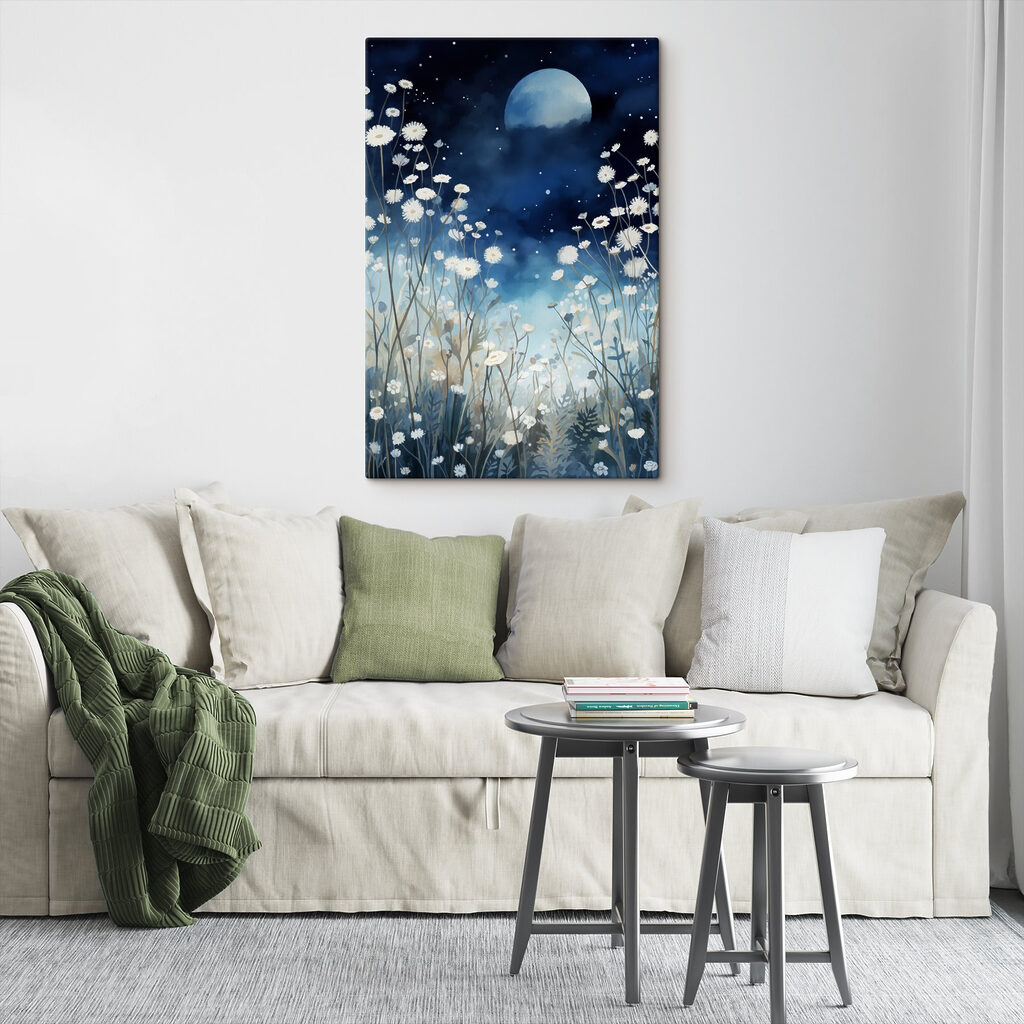 Painting of white flowers Painting of white flowers