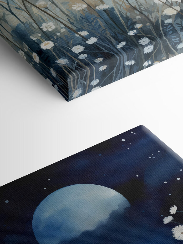 Painting of white flowers Painting of white flowers