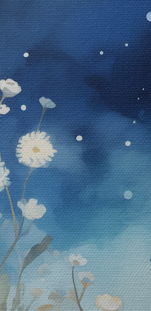 Painting of white flowers Painting of white flowers