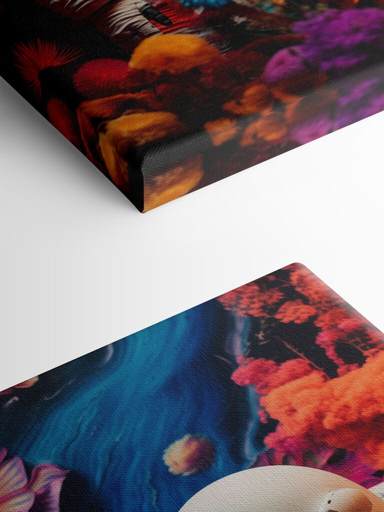 Two astronauts in space suits and flowers Two astronauts in space suits and flowers