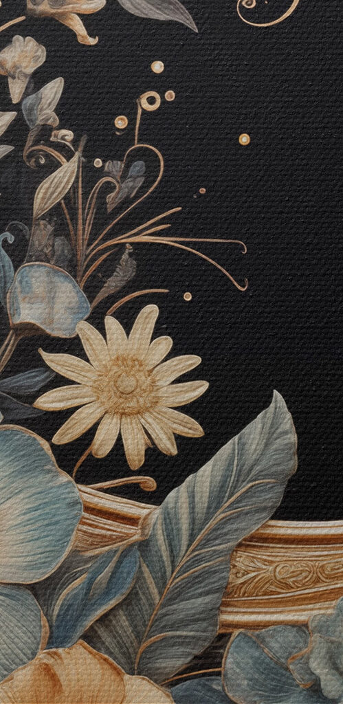 Moon with flowers and leaves Moon with flowers and leaves