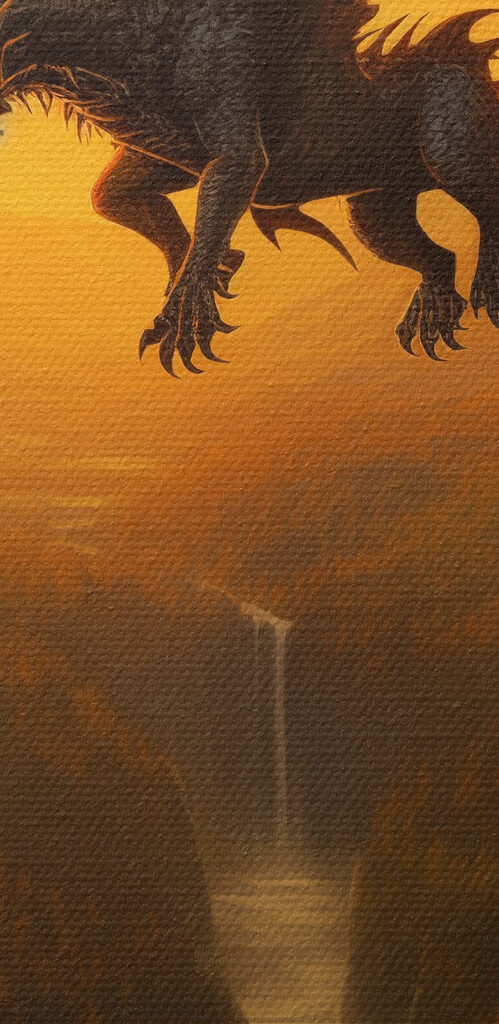 Dragon flying over a valley