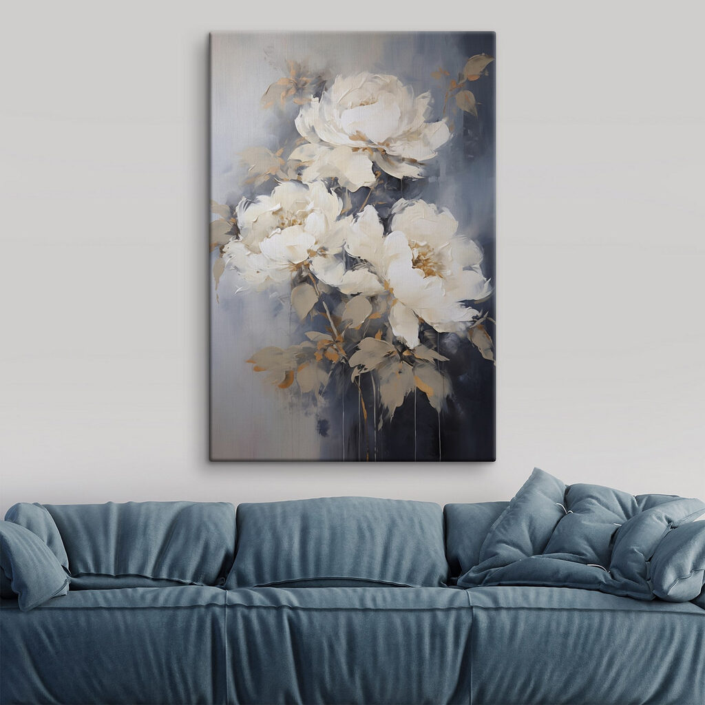 Painting of white flowers Painting of white flowers