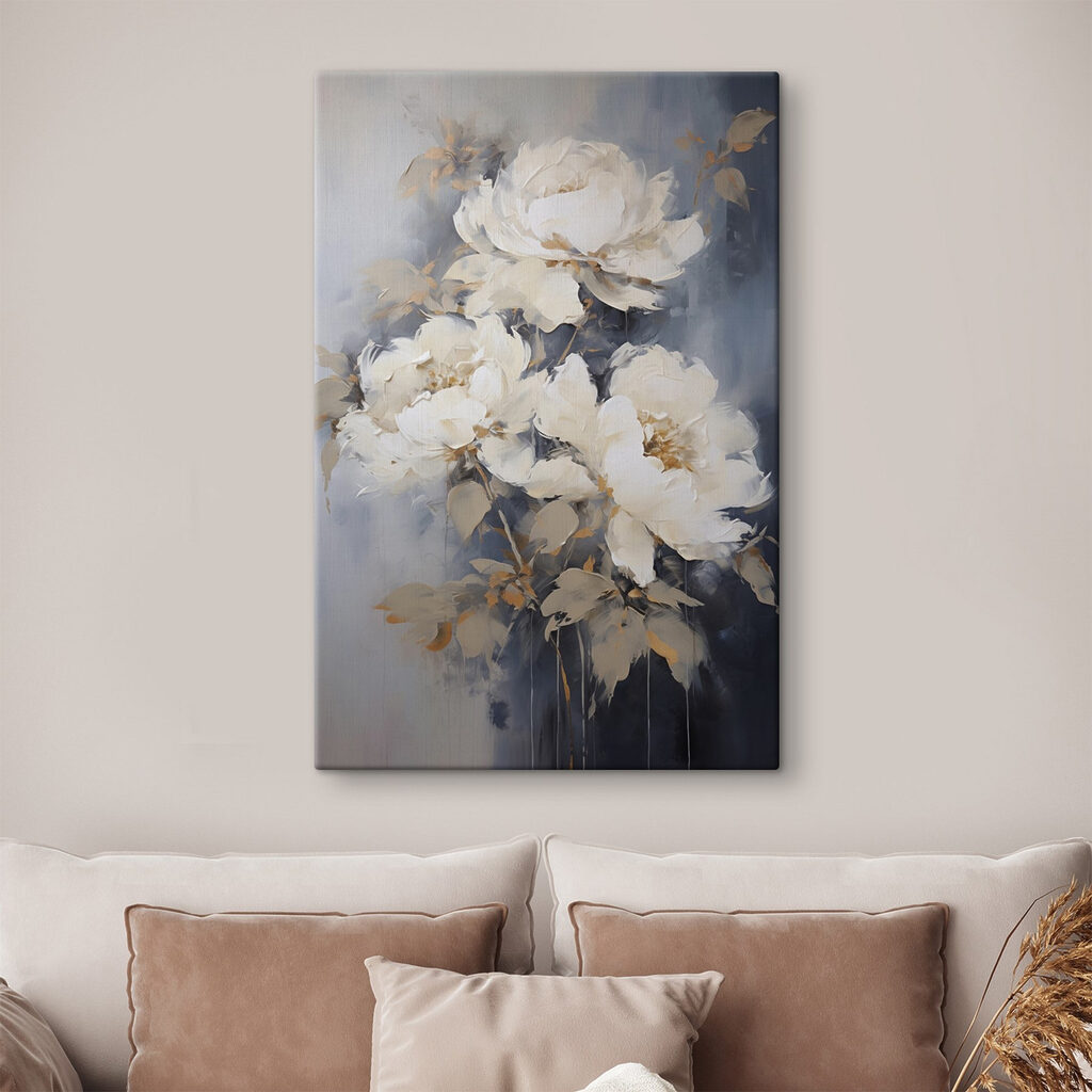 Painting of white flowers Painting of white flowers