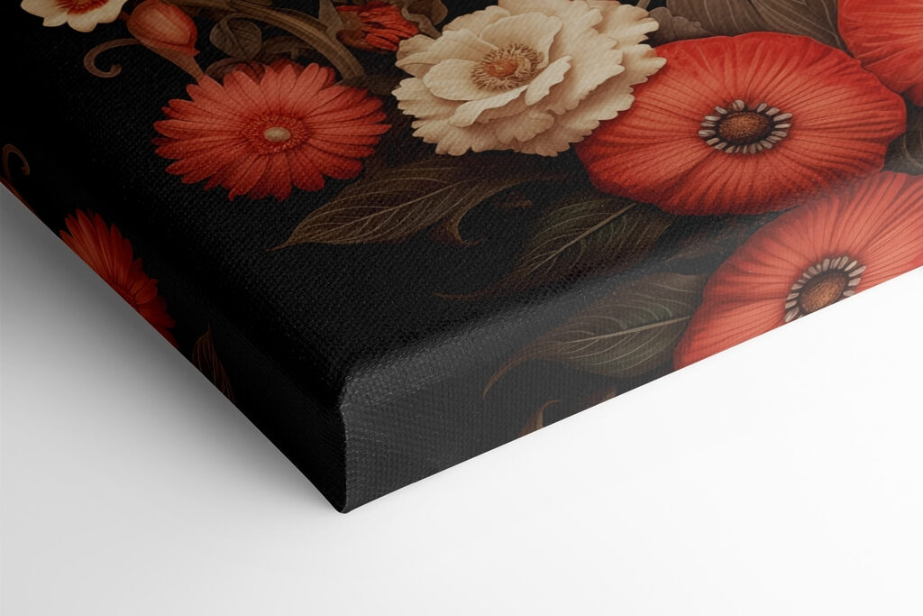 Butterfly and flowers on a black background