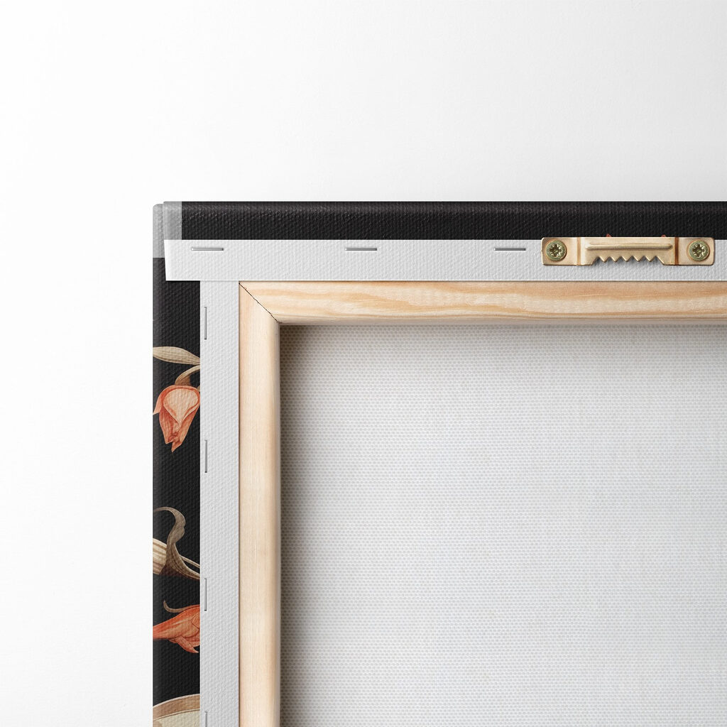 Butterfly and flowers on a black background