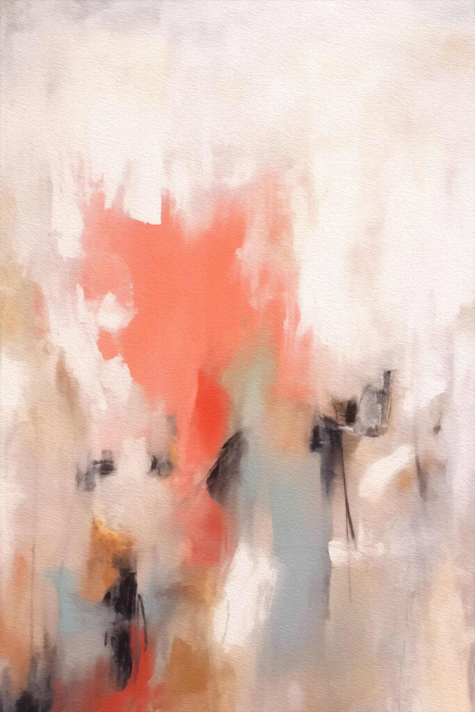 Painting of a person with a pink and grey background Painting of a person with a pink and grey background