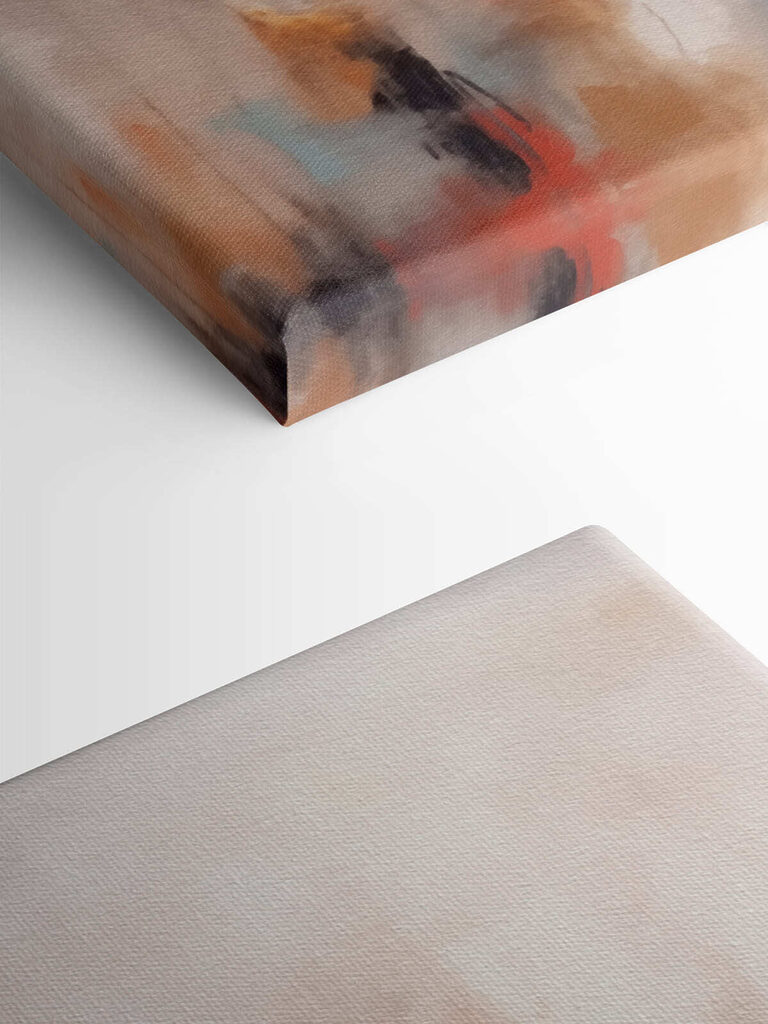 Painting of a person with a pink and grey background Painting of a person with a pink and grey background