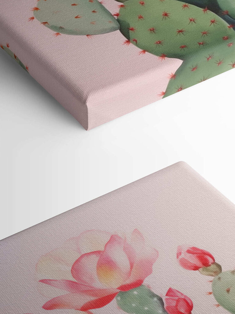 Painting of a cactus with flowers Painting of a cactus with flowers