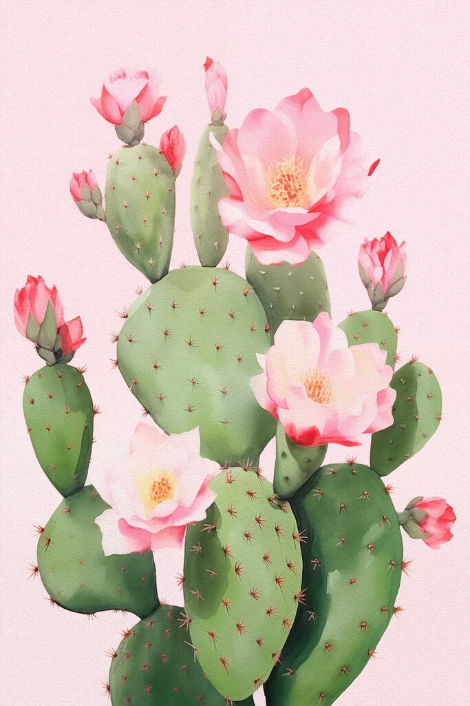 Cactus with pink flowers Cactus with pink flowers