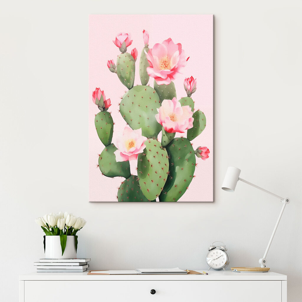 Cactus with pink flowers Cactus with pink flowers