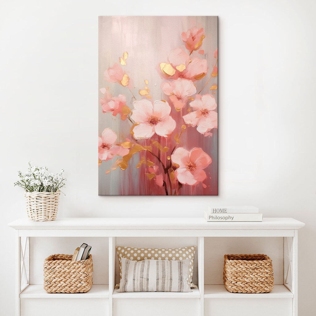 Painting of pink flowers Painting of pink flowers