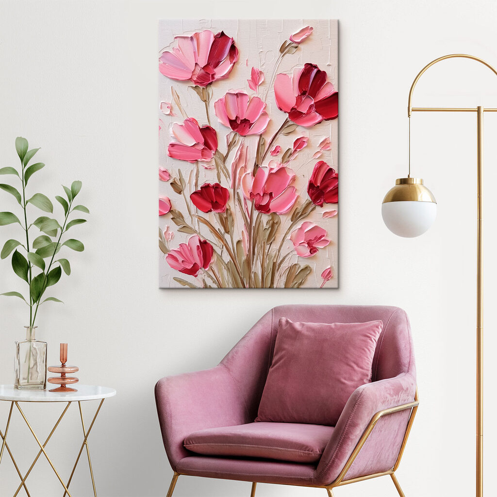 Painting of pink flowers Painting of pink flowers