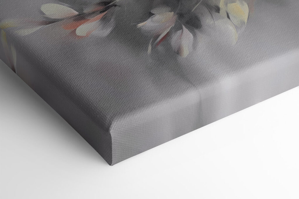 Painting of flowers on a grey background