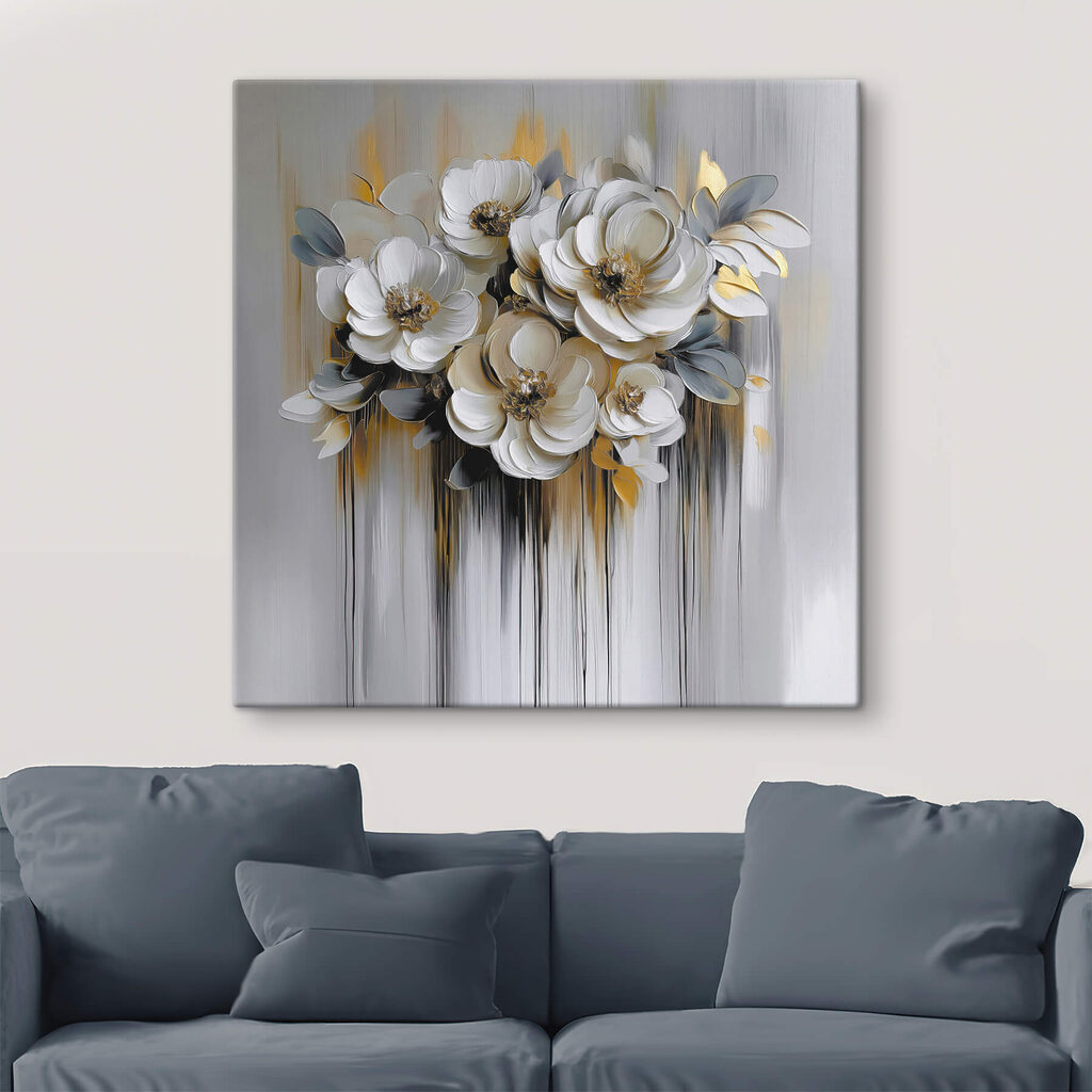 Painting of flowers on a white background