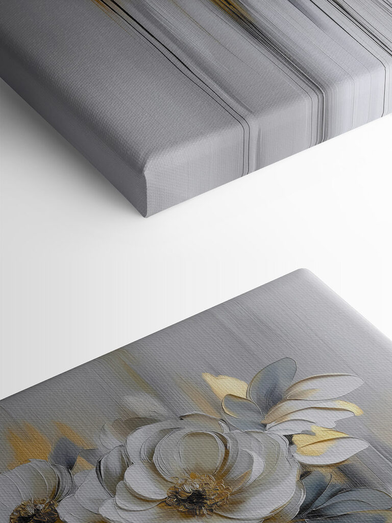 Painting of flowers on a white background