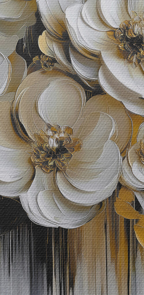 Painting of flowers on a white background