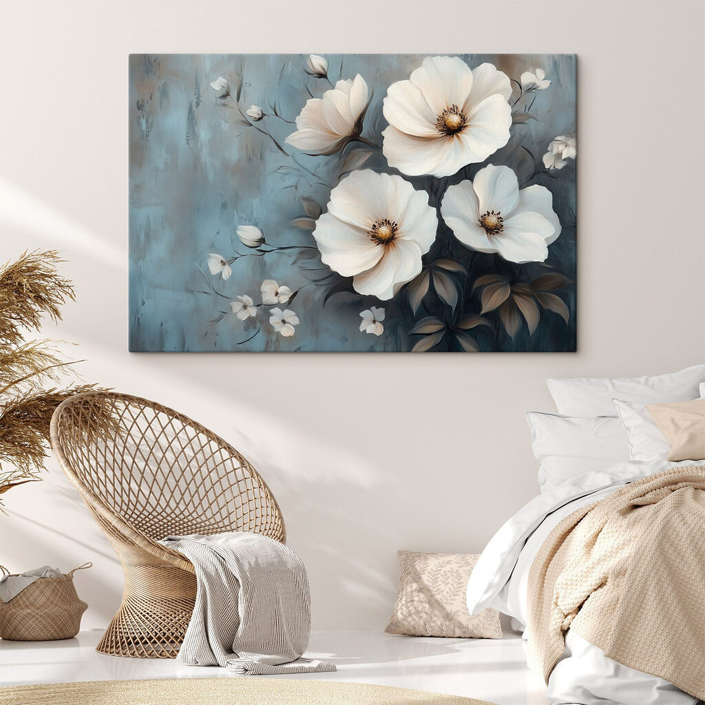 Painting of white flowers Painting of white flowers