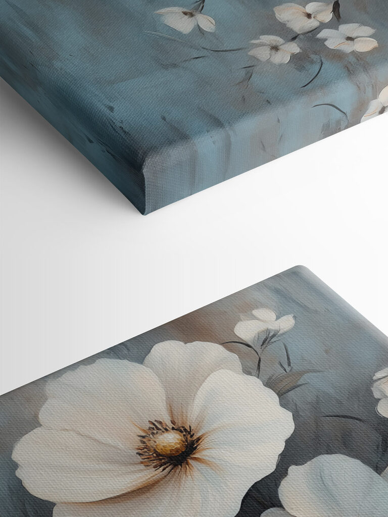 Painting of white flowers Painting of white flowers