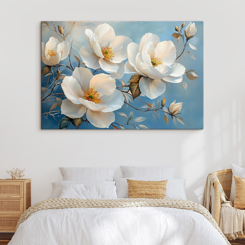 Painting of white flowers Painting of white flowers