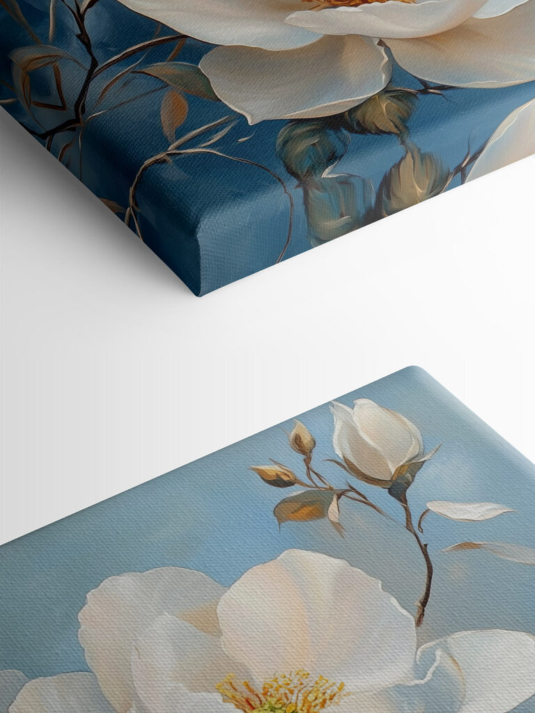 Painting of white flowers Painting of white flowers