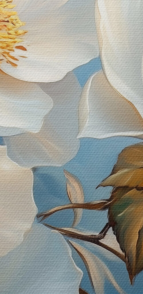 Painting of white flowers Painting of white flowers