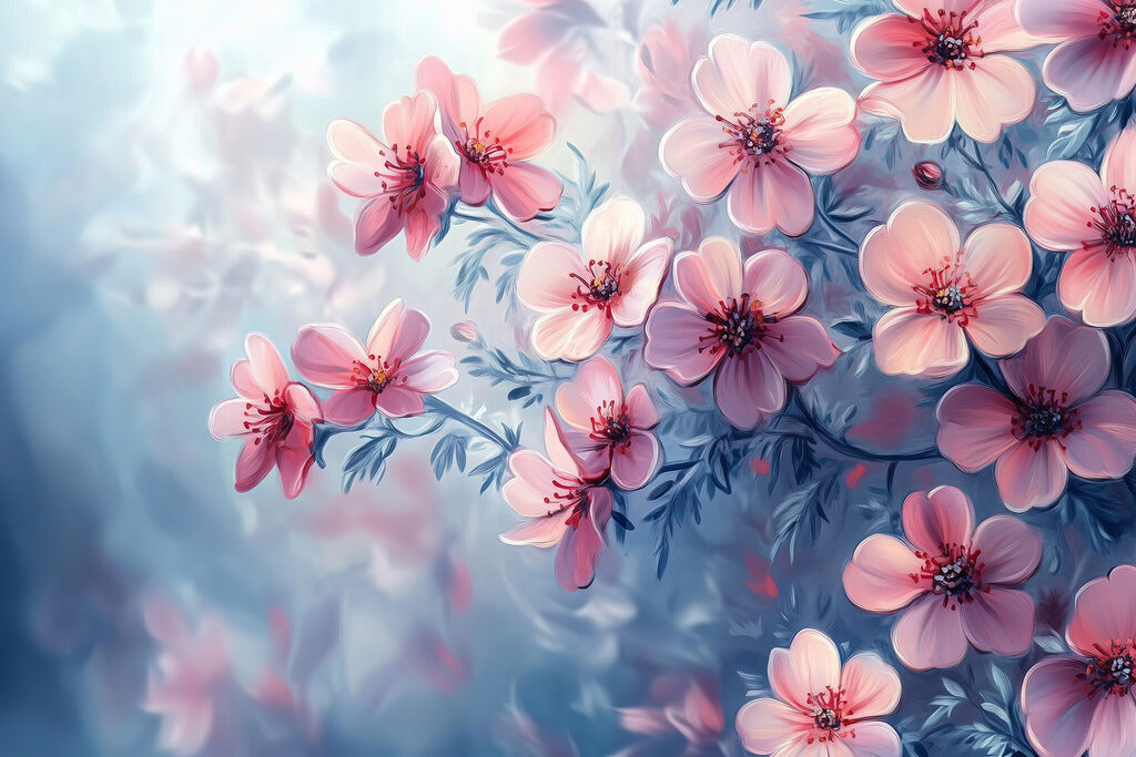 Delicate blossoms in soft hues
