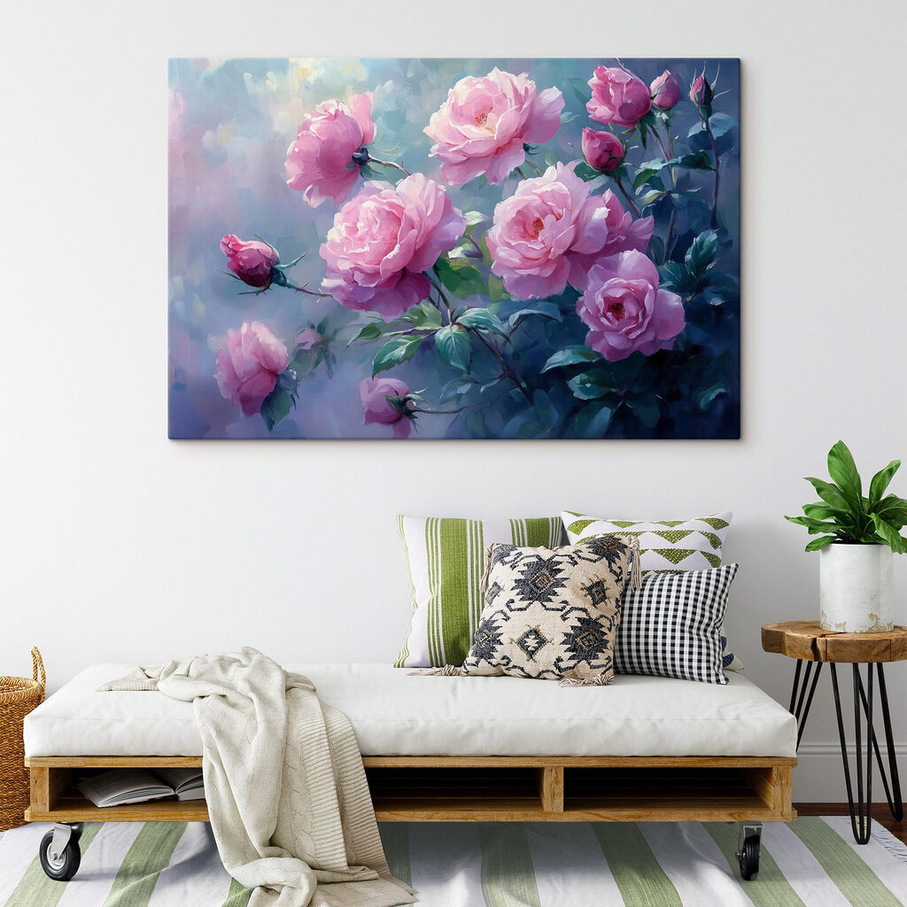 Painting of pink flowers