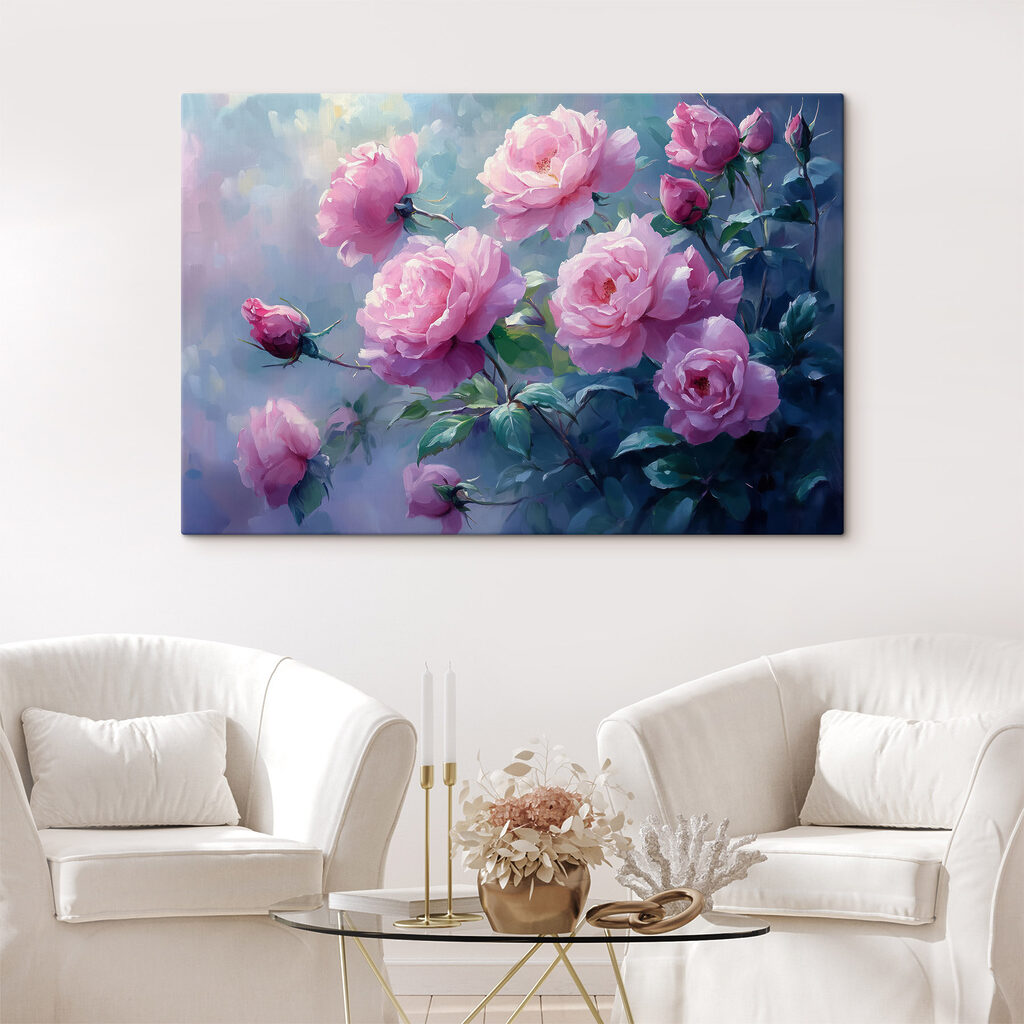 Painting of pink flowers