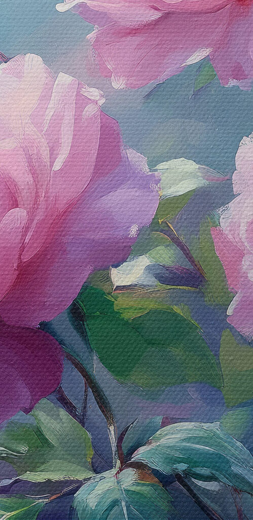 Painting of pink flowers