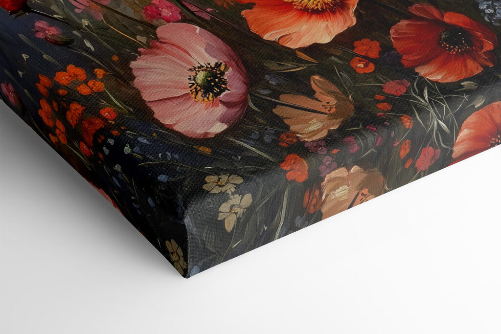 Painting of flowers in a field