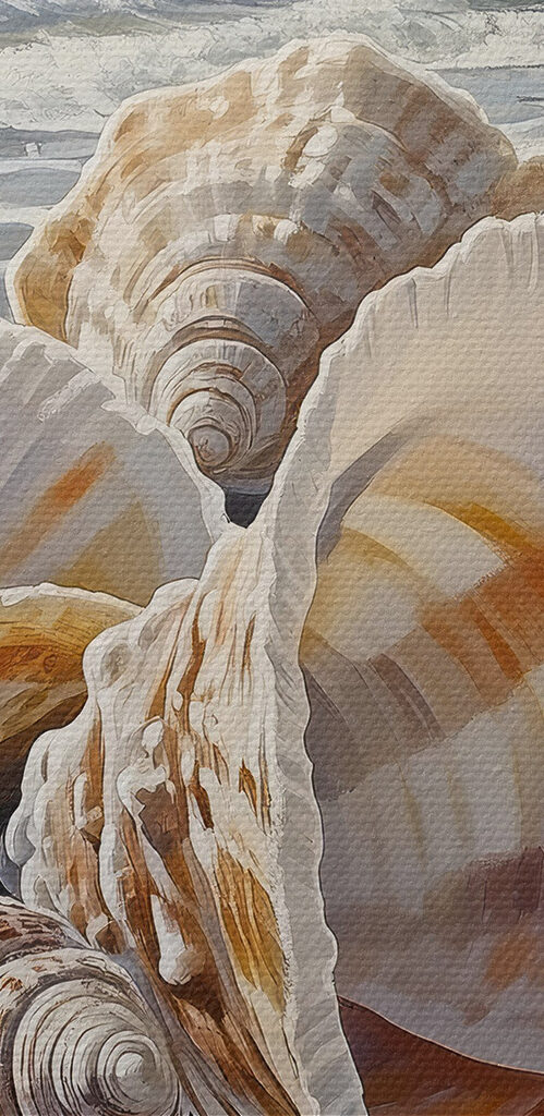 Seashells on a beach